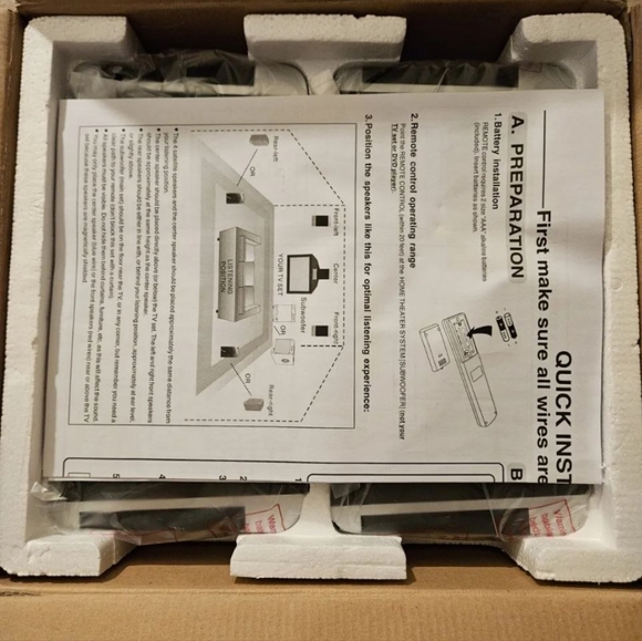 Durabrand HT-3917 Subwoofer 5 Speakers Stereo Computer Home Theater WITH REMOTE - Picture 3 of 3